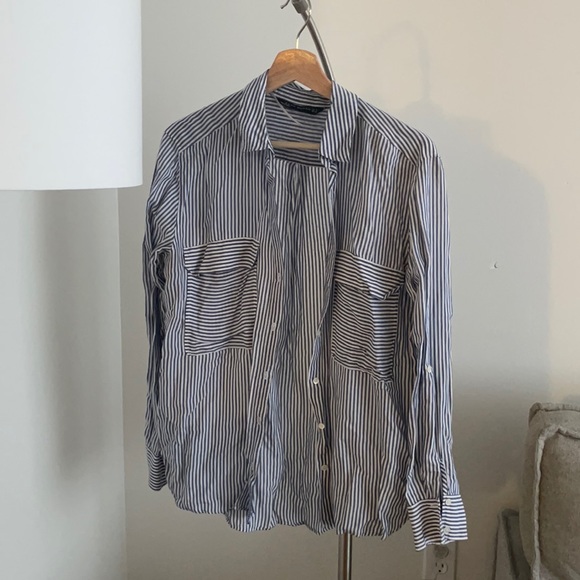 Zara striped button-down shirt size medium - Picture 3 of 4